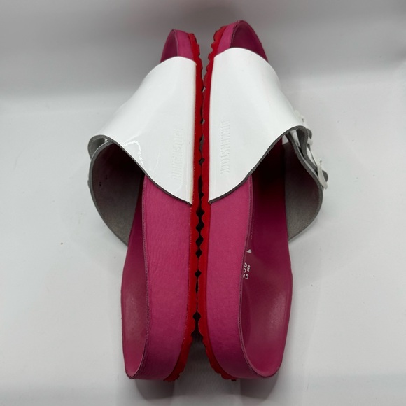 Birkenstock Vaduz Exquisite Size 8 Limited Edition Shock Drop Sandal White Pink - Picture 7 of 15
